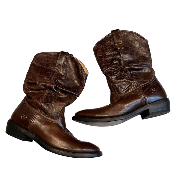 Double H Western Distressed Slouchy Boots, Sz 10 - Picture 3 of 13